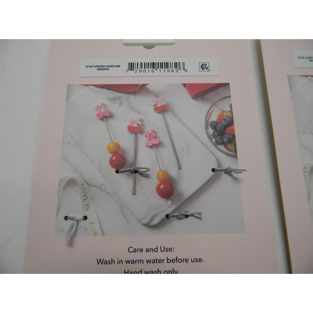 CWC Cherry Cocktail Picks 8 Count Entertaining Fruit Appetizers NIP